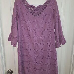 Kelly & Diane Women’s Purple Eyelet Dress Sz 10.  N-1218